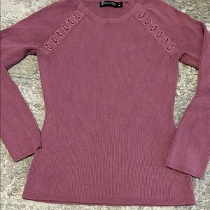 Women's Ribbed Sweater in Mauve by [Brand]